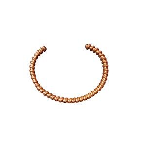 Vintage Gold Tone Cuff Bracelet Unisex One Size Spiral Coil Textured Band Marked